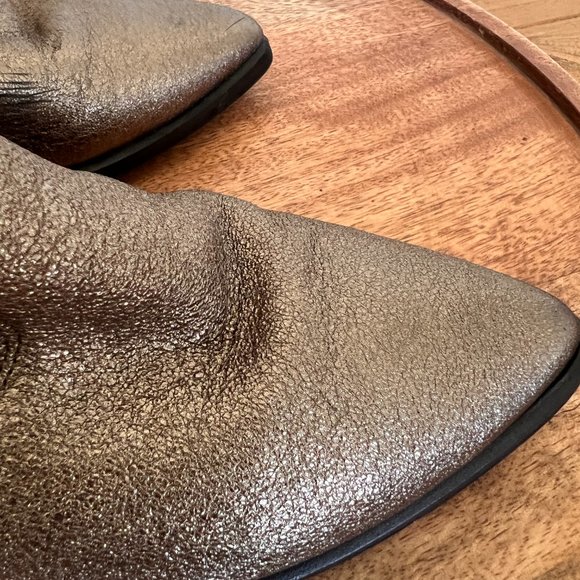 Barney's New York Leather Metallic Booties - Chelsea - Size 5.5 - Picture 7 of 9